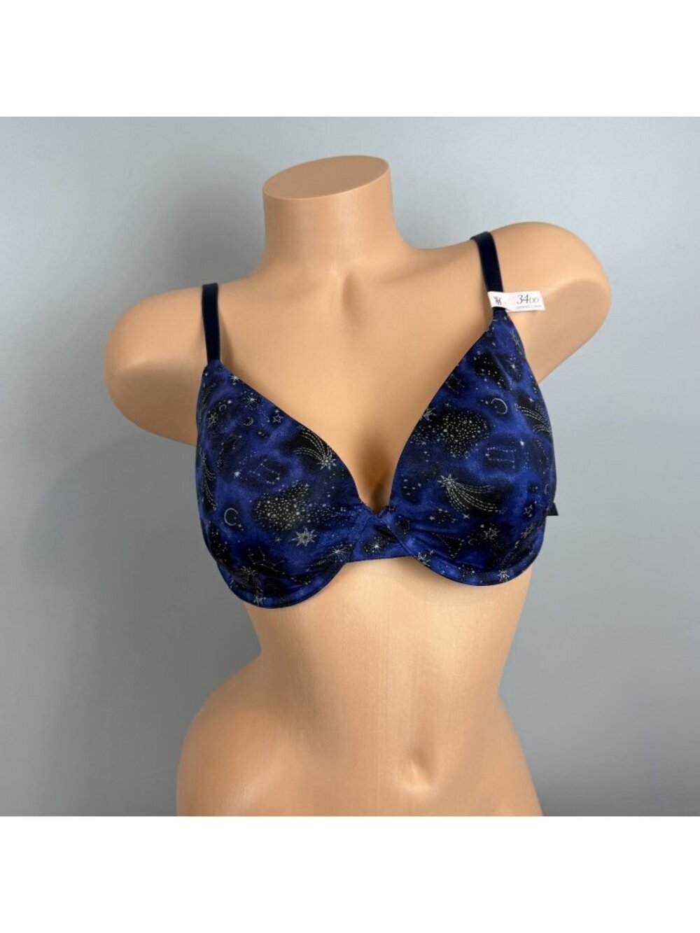 Victorias Secret Celestial Print Underwire‎ Demi Bra Size 34DD Blue NWT